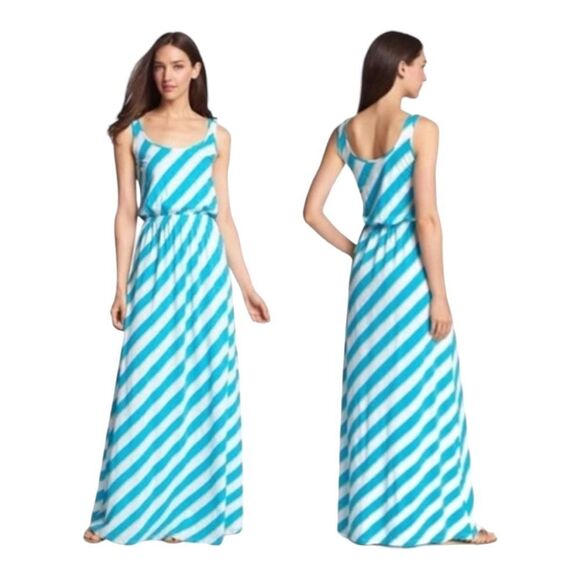 Lilly Pulitzer Dress Tria Tourquoise & White Roper Stripe Print - Size Small - Picture 1 of 14